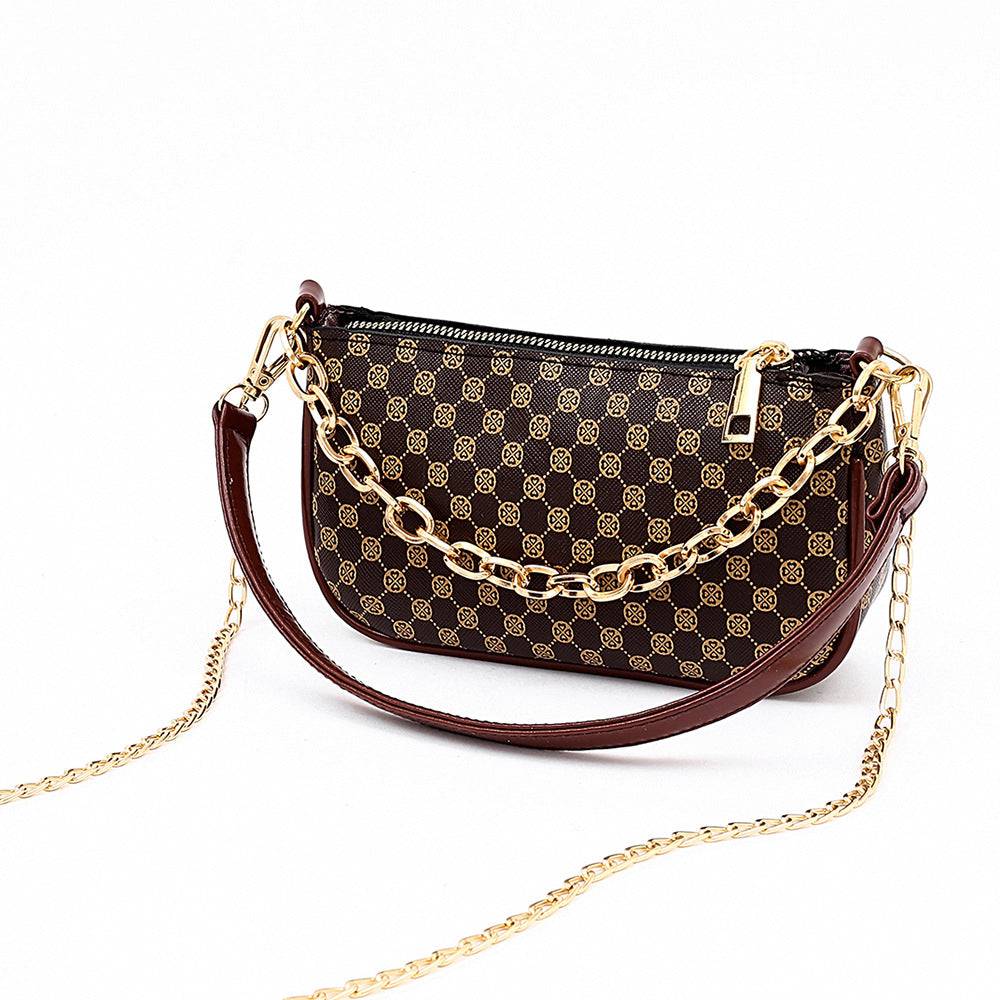 Soft face printed chain crossbody bag