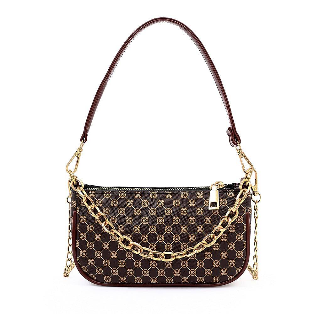 Soft face printed chain crossbody bag