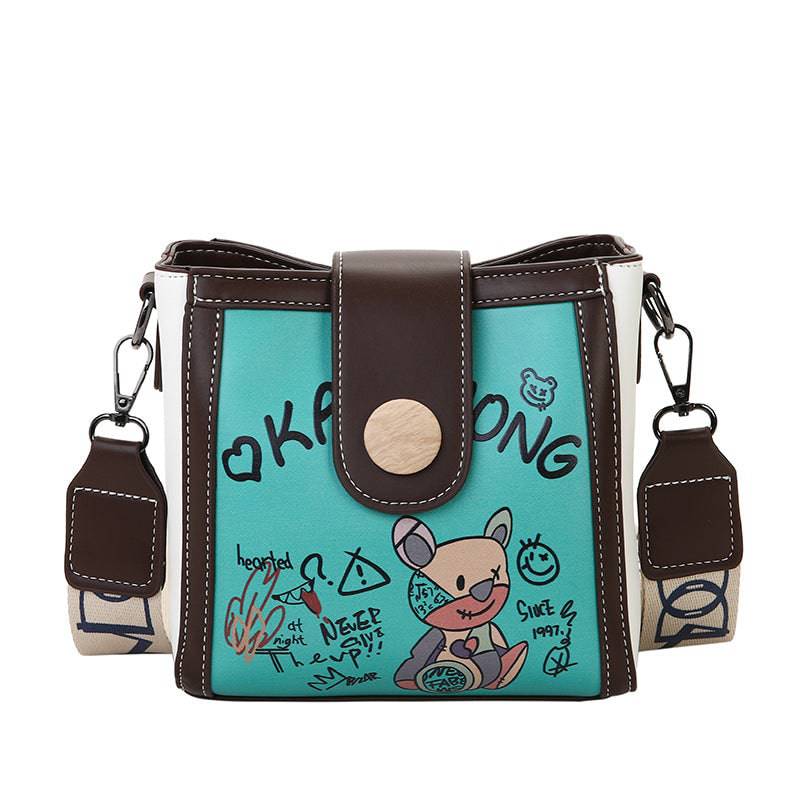 Graffiti Bear Wide Shoulder Bag