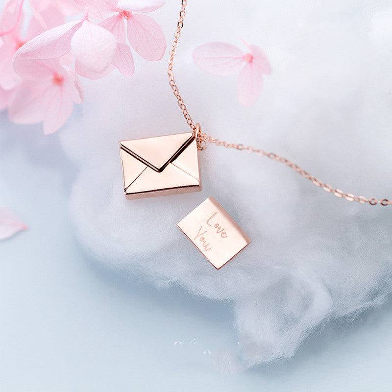 Fashion Jewellery Envelop Necklace Pendant Necklace Women Envelope Lover Letter Pendant Best Gifts For Girlfriend