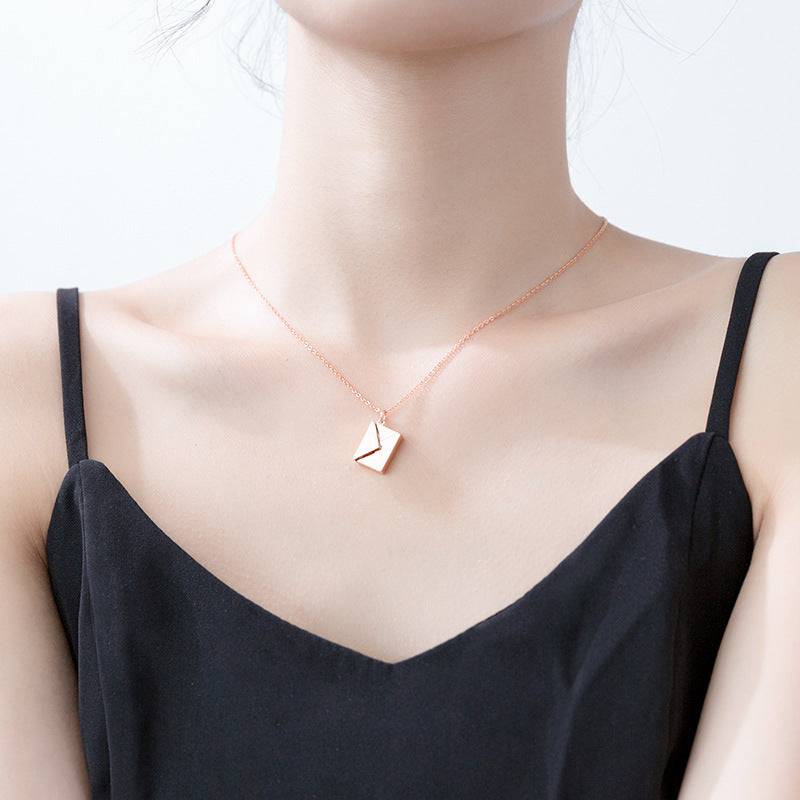 Fashion Jewellery Envelop Necklace Pendant Necklace Women Envelope Lover Letter Pendant Best Gifts For Girlfriend