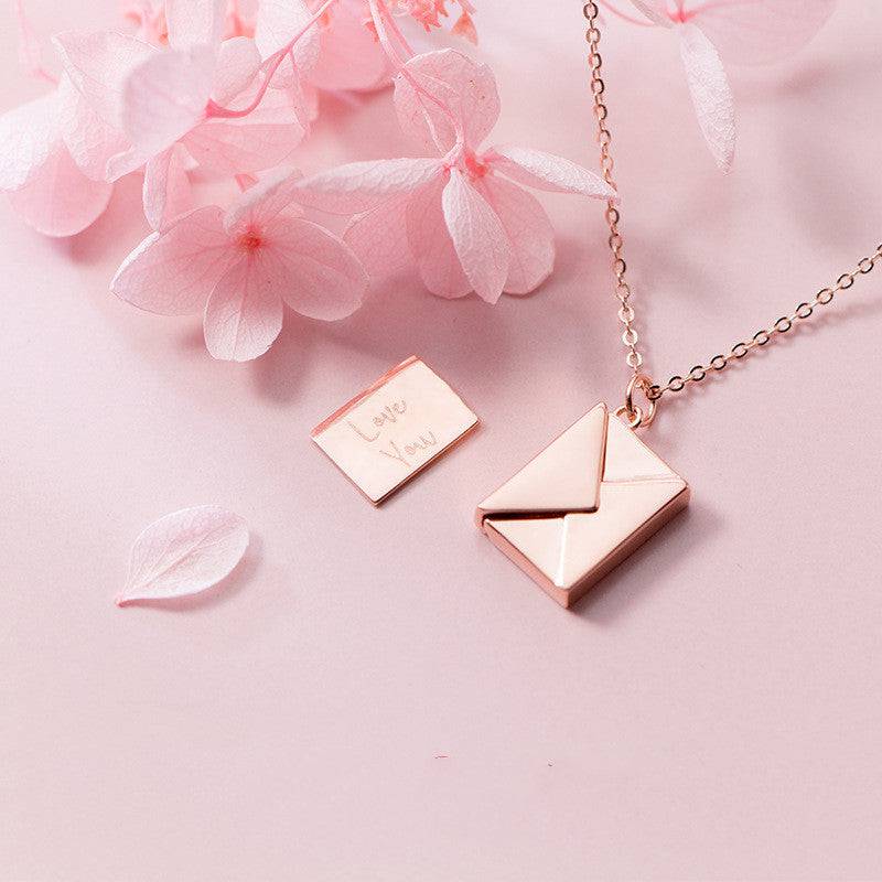 Fashion Jewellery Envelop Necklace Pendant Necklace Women Envelope Lover Letter Pendant Best Gifts For Girlfriend