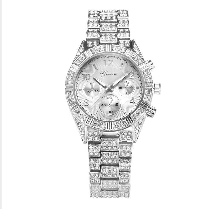 Women Crystal Quartz Analog Wrist Watch Fashion Stainless Steel Geneva Luxury Reloj Hombre Montre Femme Sport Watches