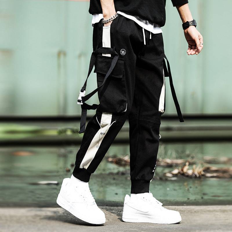 Contrast colored slacks for boys overalls