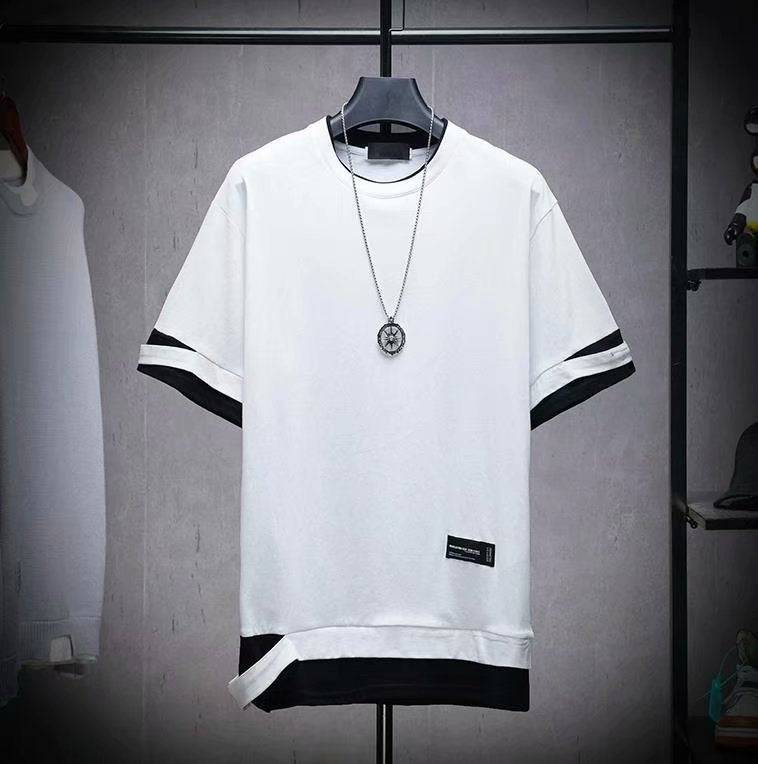 Men's Solid Color Loose Hip-hop Half Sleeve Clothes