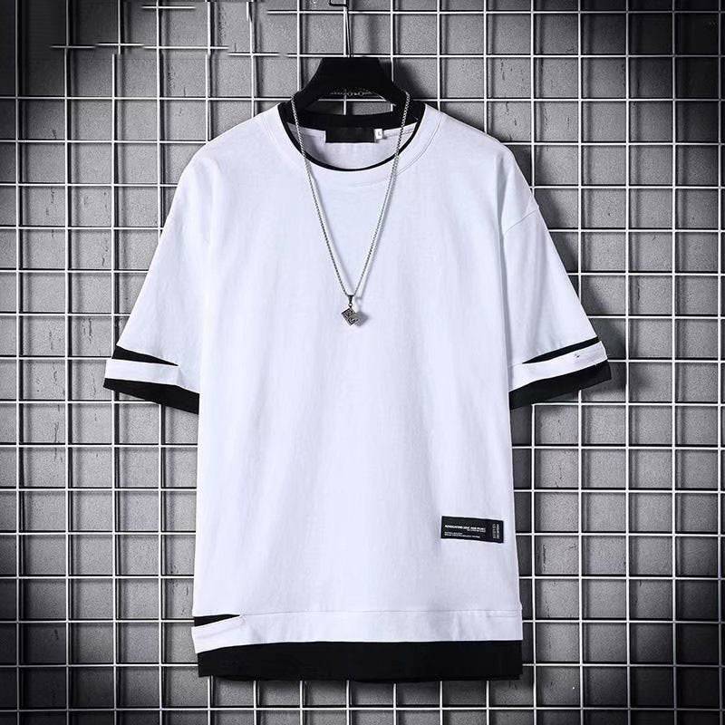 Men's Solid Color Loose Hip-Hop Half Sleeve Clothes