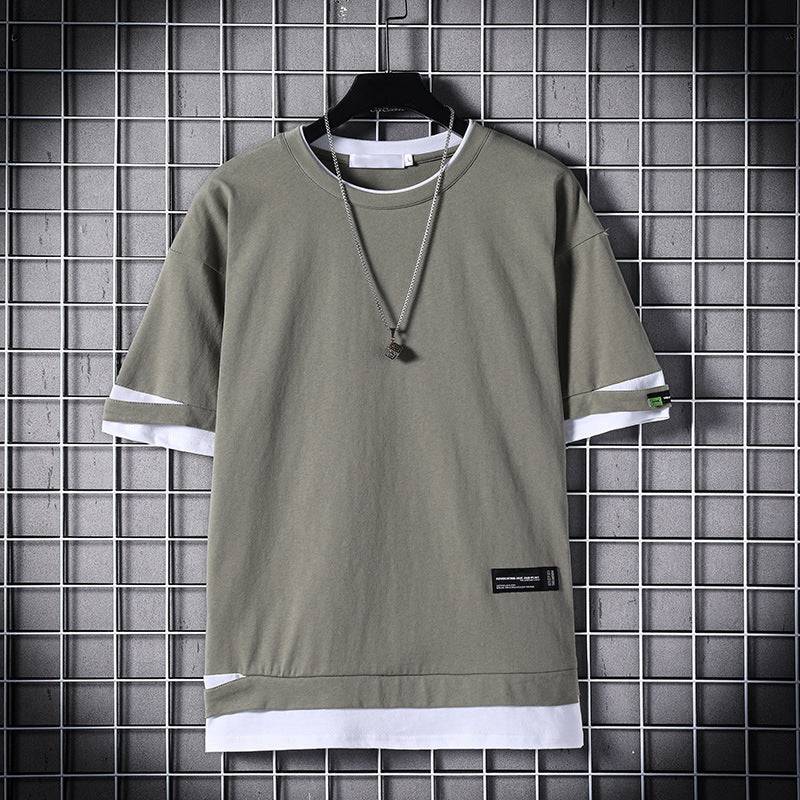 Men's Solid Color Loose Hip-Hop Half Sleeve Clothes