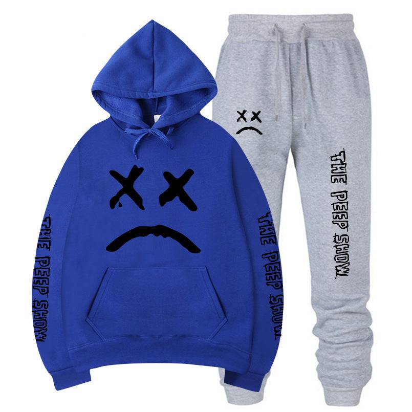 Hooded crew neck sweater with fleece suit