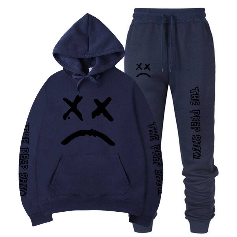 Hooded crew neck sweater with fleece suit