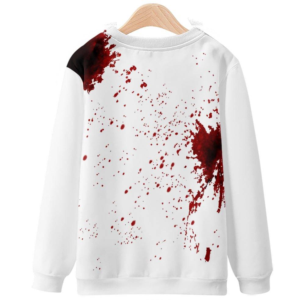 Round Neck Sweater blood print