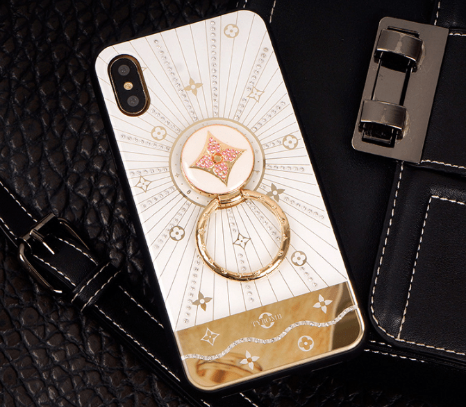 Luxury Diamond With Gold Ring iPhone phone case