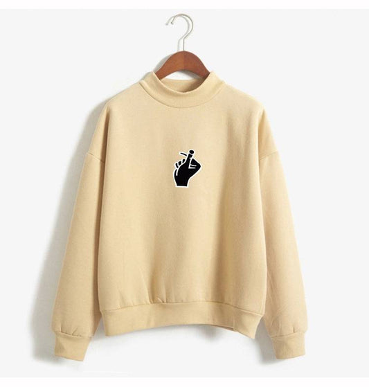 Fast Selling Popular Women's Cloth Love Finger Than Heart Gesture Sweater