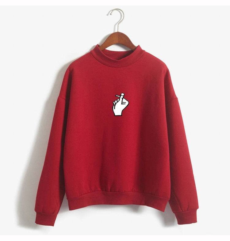 Fast Selling Popular Women's Cloth Love Finger Than Heart Gesture Sweater