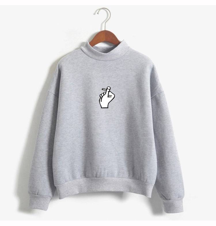 Fast Selling Popular Women's Cloth Love Finger Than Heart Gesture Sweater