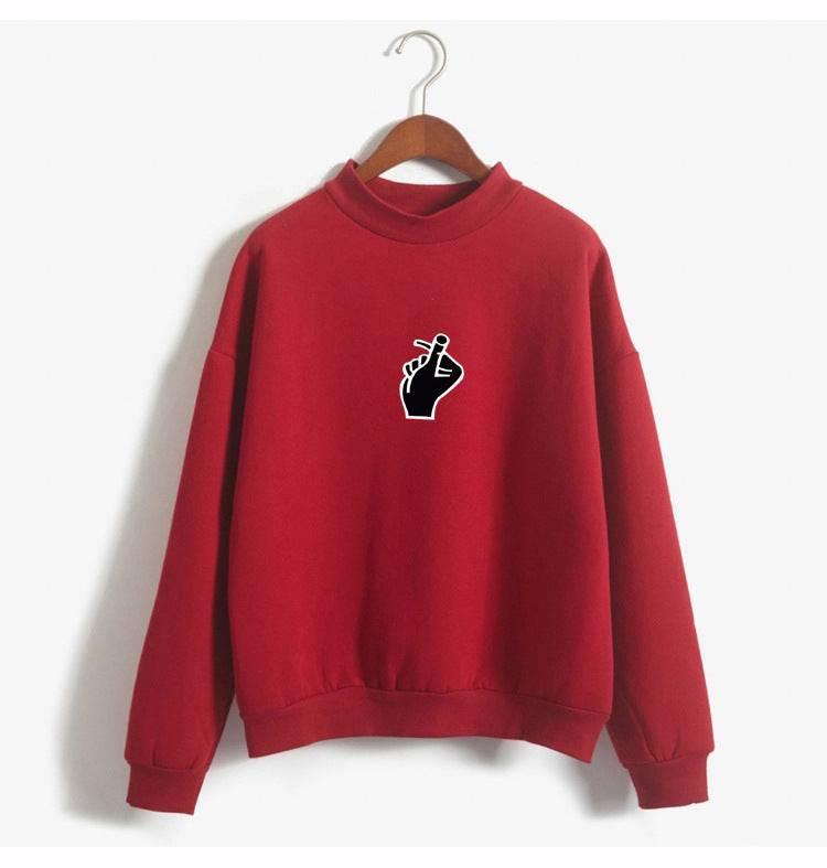 Fast Selling Popular Women's Cloth Love Finger Than Heart Gesture Sweater