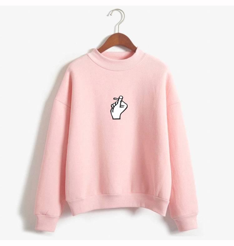 Fast Selling Popular Women's Cloth Love Finger Than Heart Gesture Sweater