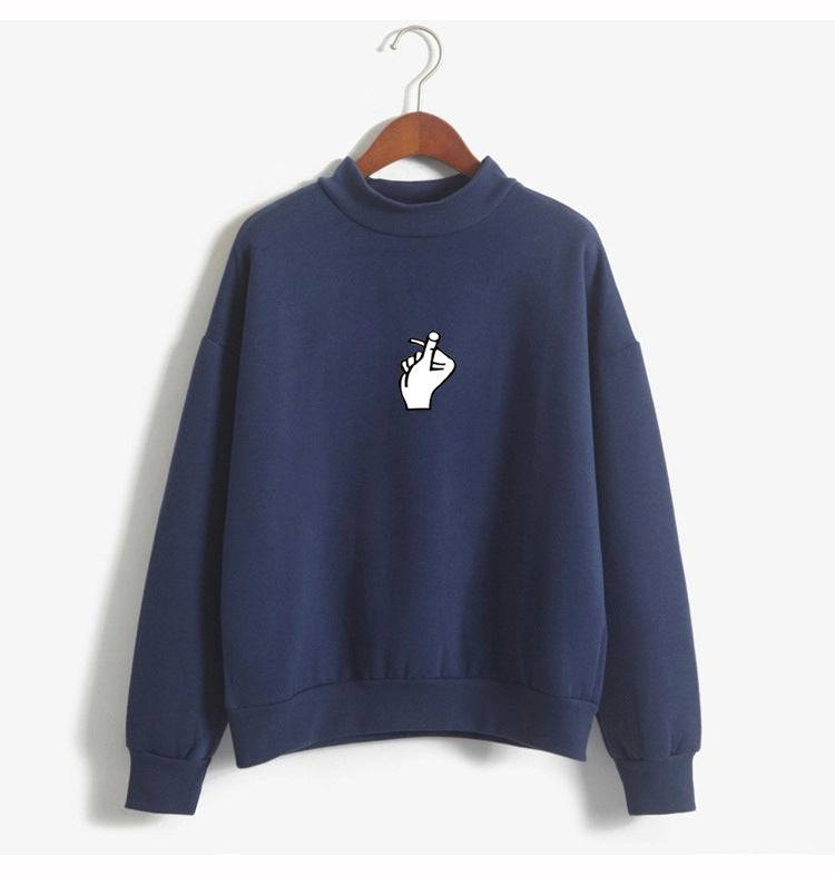 Fast Selling Popular Women's Cloth Love Finger Than Heart Gesture Sweater