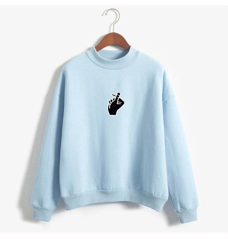 Fast Selling Popular Women's Cloth Love Finger Than Heart Gesture Sweater